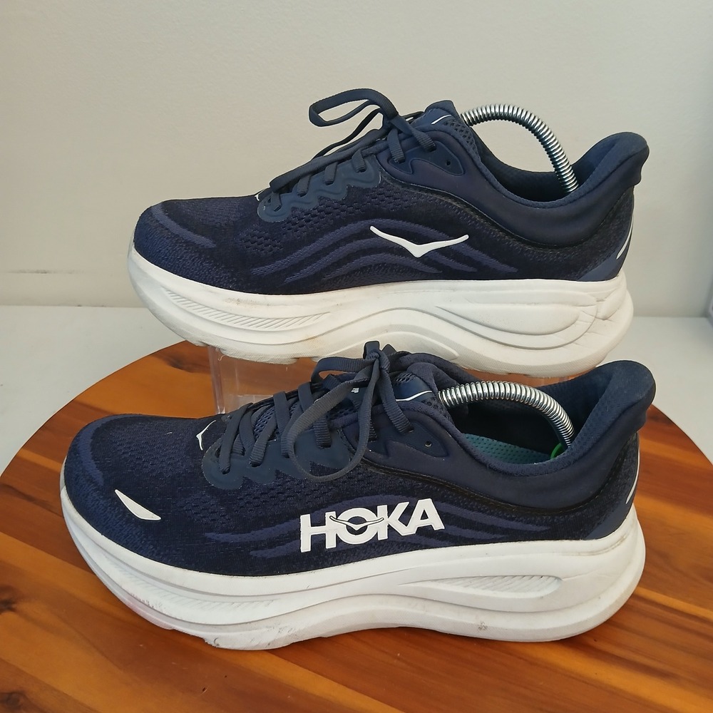 Hoka Bondi 8 Mens 9.5 4E X-Wide Navy Blue Running Shoes Sneakers 1162015 VYN